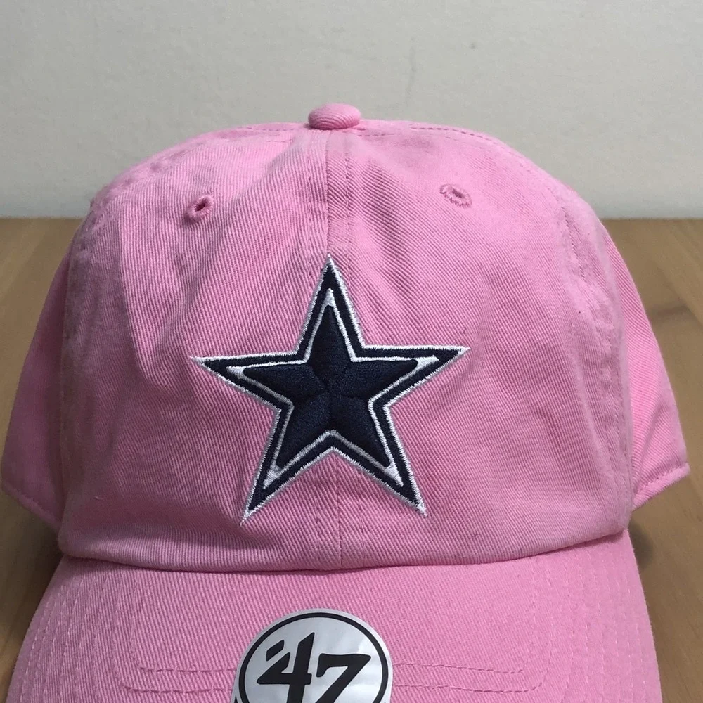Dallas Cowboys 47 Embroidered Clean Up Cap Hat Women's Adjustable Pink